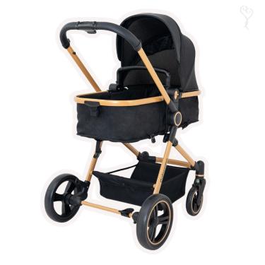 Imagem de Carrinho Moisés Ivy Preto Com Dourado - Galzerano