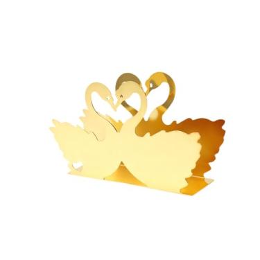 Imagem de Fenteer Suporte de guardanapo moderno para mesa, dispensador de papel higiênico, suporte de ferro cisne, para guardanapos para casamentos, hotéis