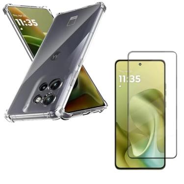 Imagem de Kit Capa Capinha Anti Impacto e Película Premium de Vidro Cola Tudo Para Moto Edge 60 Pro 5G - (Hard Glass Store)