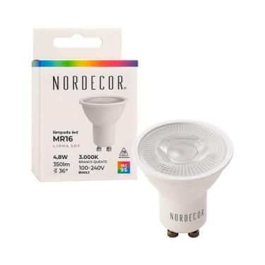 Imagem de Lâmpada LED Sof MR16 4,8W GU10 3000K IRC95 Bivolt 1120 Nordecor ST2277
