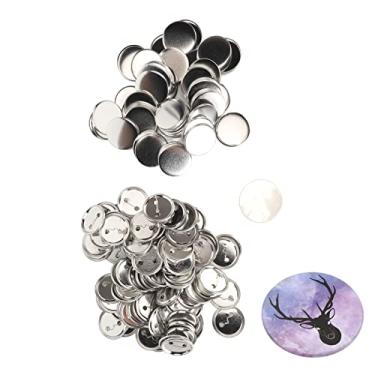 Imagem de Haofy Metal Pin Back Button Parts 100 Defines Badge Supplies Diy Kit Round Button Maker Com Tampas de Metal Filmes de Plástico de Fundo de Plástico para Botões Personalizados (56MM)