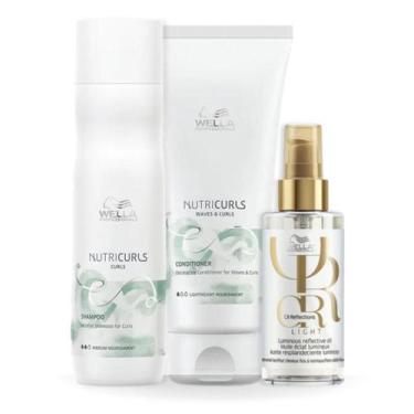 Imagem de Wella Nutricurls Sh 250ml + Cond 200ml + Oleo Light 100ml - Wella prof