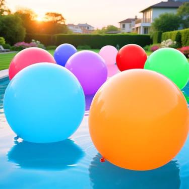 Imagem de 36 Inch Large Balloons Bulk, 10pcs Giant Birthday Balloons Assorted Colors, Latex Ballons, Happy Birthday Decorations, globos grandes para decoracion, Large Baloons for Rainbow Party Decorations