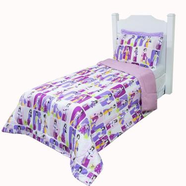 Imagem de Kit Edredom Infantil Pop Meninas Lilás Solteiro 2 Peças