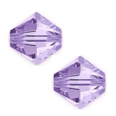 Imagem de 200 peças Adabele Austrian 3 mm (0,12 polegadas) contas de cristal bicone pequenas facetadas soltas violeta claro compatível com cristais Swarovski 5301/5328 SSB304