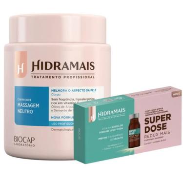 Imagem de Creme De Massagem Neutro 1kg + 4un Superdose Redux Mais Hidramais