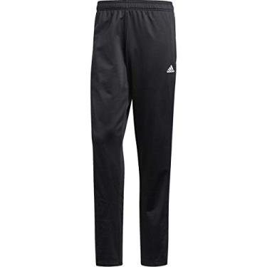 Imagem de adidas Calça masculina Essentials de tricô afunilada com 3 listras, Preto/branco, Small