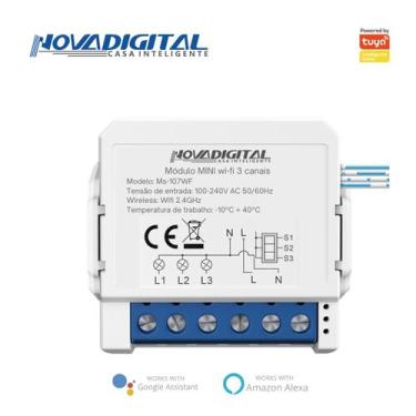 Imagem de Interruptor Wi-fi Mini 3 Canais Nova Digital Ms104b Tuya - NovaDigital