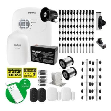 Imagem de Kit Alarme e Cerca Elétrica Intelbras para 40m Proteção Híbrida