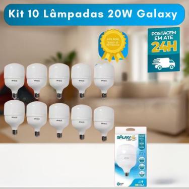 Imagem de Kit 10 Lâmpada Led Bulbo 20w ALTA POTÊNCIA GALAXY_LED 6500k Branco Fri