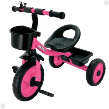 Imagem de Triciclo Infantil Rosa C/duas Cestinhas Até 25 Kg 7628 - Zippy Toys