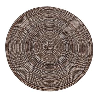 Imagem de Suplat de Mesa Jogo Americano Redondo Até 10 PeçAs Mesa Posta(café escuro,10 UNIDADES)