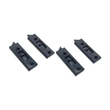 Imagem de IEUDNS 4 peças de hardware de trava de inclinação de encaixe para acessórios de janela doméstica, pares de travas de inclinação resistentes de 2 furos fáceis, Preto, M