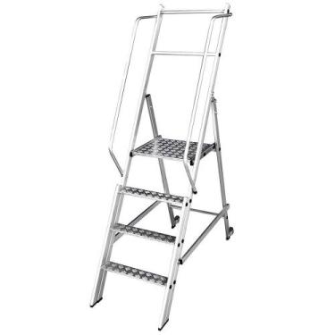 Imagem de Escada Plataforma Podium Dobrável 3 Degraus 250Kg - ALUSTAR