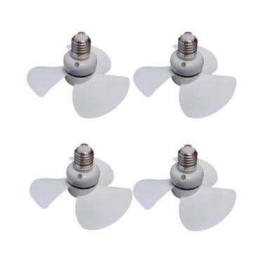 Imagem de Ventilador De Teto Mini Portátil 4 Peças Soquete E27 Interruptor De Um