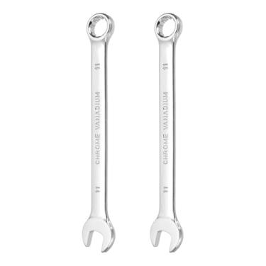 Imagem de HARFINGTON 2 peças chave de combinação 11 mm caixa métrica de 12 pontos e chave inglesa de extremidade dupla CR-V de extremidade aberta para reparo de máquinas de móveis de tubos automotivos, faça