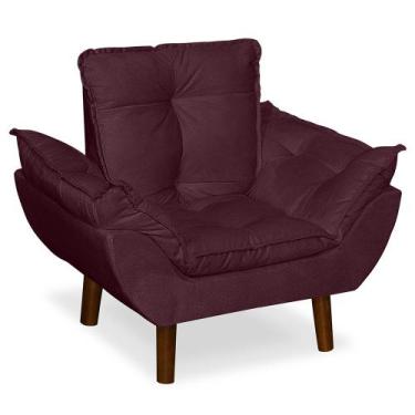 Imagem de Mini Poltrona Decorativa Infantil Suede Bordô LM Decor - Sonho das Pol