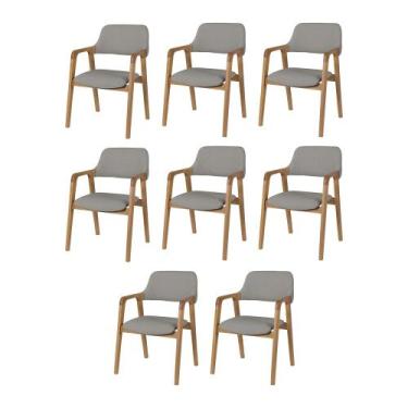 Imagem de Kit 8 Cadeiras de Jantar Ruth Estrutura em Madeira Maciça Estilo Retrô