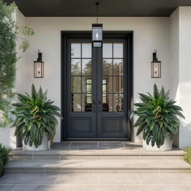 Imagem de Bailikang Plantas artificiais de samambaias Boston pacote com 2 88 folhas, 113 m, samambaias artificiais grandes, realistas, falsas, vegetação sintética para decoração interna e externa, varanda de