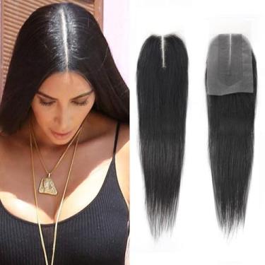 Imagem de BLISSHAIR 2x6 Hd Lace Closure Deep Middle Part Straight Lace Encerramento Cabelo Humano 100% Cabelo Remy Virgem Não Processado Fecho 2x6 Cor Preto Natural (20 cm)
