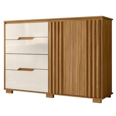 Imagem de Comoda Texas 4 Gavetas 2 Portas 147 Cm Freijo Off White Moval