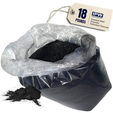 Imagem de IPW Industries Carvão ativado a granel - Carvão ativado granular (GAC) com casca de coco para filtragem de água - Meio de substituição para filtros de água pré e pós-carbono (8,2 kg)