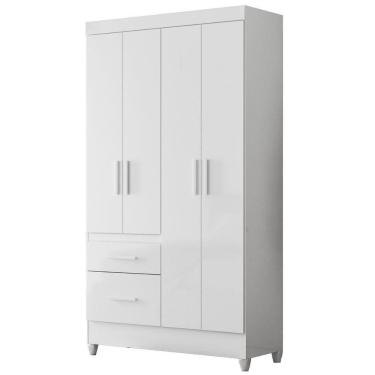 Imagem de Guarda Roupa Solteiro Madri 4p 110 Cm Branco Flex Moval Branco Flex