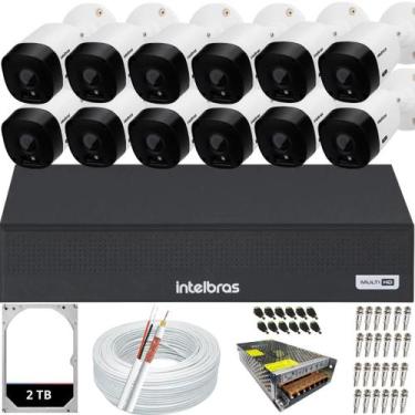 Imagem de Kit 12 Câmeras Intelbras Multi Hd 1120b Dvr 16 Canais Hd 2TB