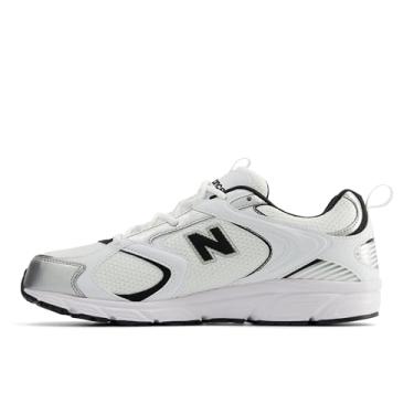 Imagem de New Balance Tênis masculino 408 V1, branco/preto/prata, 36