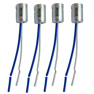 Imagem de 4 pçs 1156 BA15S S25 lâmpadas LED soquete 2 fios suporte adaptador conector de seta de sinal de direção parada traseira luz de freio fiação chicote de fios carro cabo pigtail