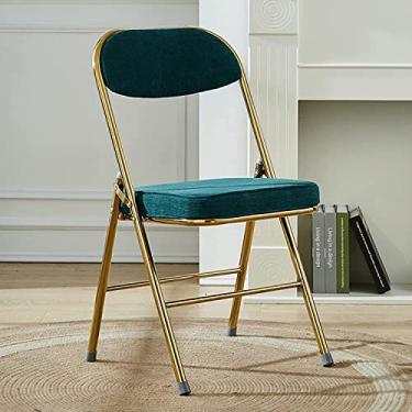 Imagem de NEWCES Cadeira dobrável estofada cadeira dobrável cinto de metal encosto confortável assento de jantar acolchoado para casa quarto comercial cadeira de evento de estudo forte e resistente (cor: F)