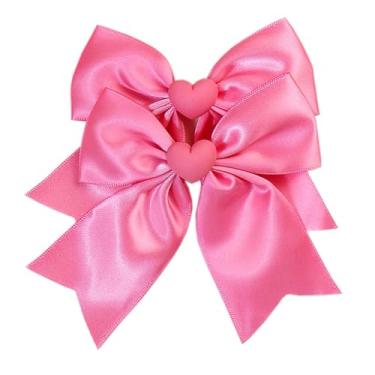 Imagem de Grampo de cabelo de Dia dos Namorados para bebês meninas 4 peças rosa vermelho coração laço grampo de cabelo prendedores de cabelo acessórios de cabelo para mulheres crianças pequenas TSFJ91 (vermelho