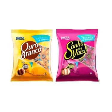 Imagem de Kit Chocolate Bombom Sonho De Valsa E Ouro Branco Lacta 1kg