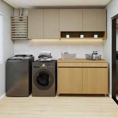 Imagem de Lavanderia Modulada 3 Peças 6 Portas 2 Gavetas - Nesher Móveis