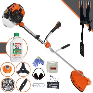 Imagem de Roçadeira Máquina de Corta Grama Terra GR520XP À Gasolina 52cc 2,5HP 6.500rpm Multifuncional Completa Com 4 Opções de Cortes + ÓLEO STIHL 2T + EPI