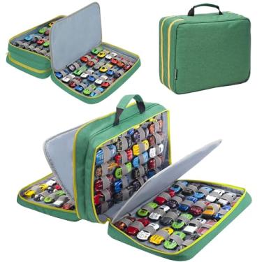 Imagem de KISLANE 96 Toy Cars Storage Case Compatible with Toy Cars, Toy Cars Organizer Storage for Mini Toys, Toy Cars Car, Matchbox Cars, Small Dolls(Bag Only) (Green)