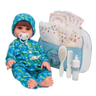 Imagem de Boneco Reborn Realista Menino Pijama Dinossauro Completo