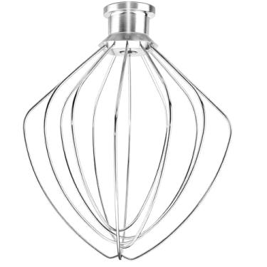 Imagem de KN256 acessório de chicote de 6 fios para KitchenAid 5 5,5 6 litros tigela elevadora suporte misturador, pode ser lavado na lava-louças, batedor de balão de aço inoxidável, chicote de 6 fios para
