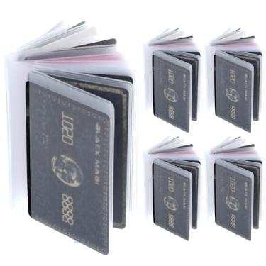 Imagem de XLIUAX 5 pacotes de plástico para carteira, película transparente para cartão de débito, porta-cartões de foto, inserções de carteira de plástico transparente para imagem de vinil e porta-cartões para