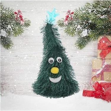 Imagem de Mini Árvore de Natal Musical com Gorro – Canta, Dança e Pisca | Enfeite Interativo para Mesas, Salas, Escritórios e Decoração Natalina Divertida