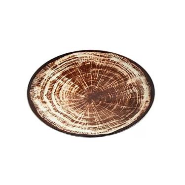 Imagem de Prato de serviço textura de árvore prato de jantar personalidade criativa prato de bife restaurante europeu prato de comida ocidental utensílios de mesa domésticos para hotéis e restaurantes pratos