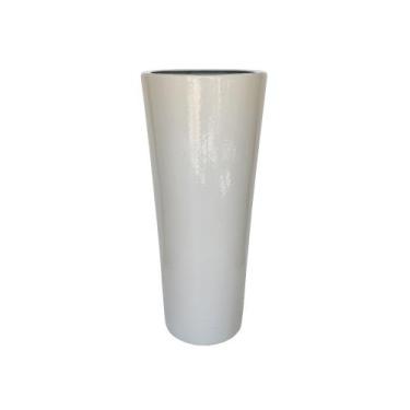 Imagem de Vaso de Fibra Vidro Cachepot 66x30cm Branco - BELI HOUSE