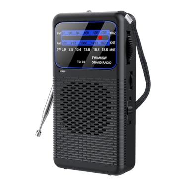 Imagem de FVDPWYE Mini rádio 12,9 cm x 7 cm, fácil de usar, rádio portátil, pequeno e leve para mulheres e homens, para escritório, viagens, quarto, ambientes internos