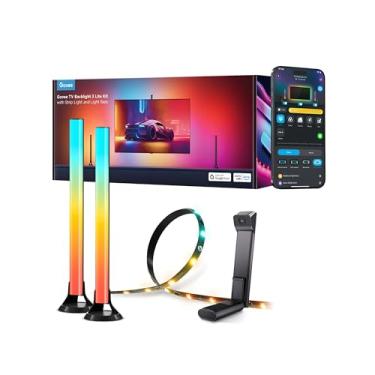 Imagem de Kit de luz de fundo retroiluminação de TV 3 Lite, Fita de LED, Barras de luz, Wi-Fi + BT, LEDs multicoloridos extra brancos, Controle de cor zonal, Controle de voz, Aplicativo, Modo de música