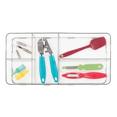 Imagem de Organizador de gaveta de 5 seções iDesign para gavetas de cozinha, banheiro ou mesa, transparente