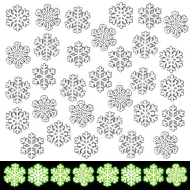 Imagem de Huquary 36 broches esmaltados luminosos floco de neve esmaltados lapela para inverno chapéus de Natal decoração de roupas broches de floco de neve criativos broches steampunk para mochilas, bolsas
