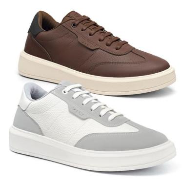 Imagem de Kit 2 Tênis Masculino Vili Urban Sportstyle Sapatenis Casual, Branco c