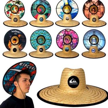 Imagem de Chapéu de Palha Estampado para Praia e Piscina (Unissex) - cathe beach