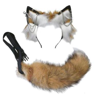 Imagem de Conjunto de cauda Ekwikzz Wolf Ears, ajuste ajustável para cosplay