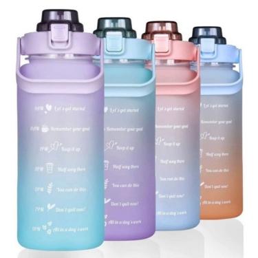 Imagem de Garrafa de água Motivational Celeste de 2 litros com adesivos
